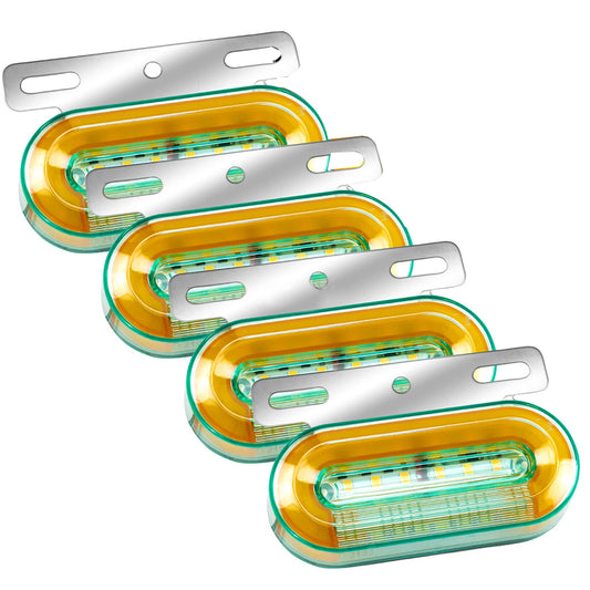 4X 24V Truck Side Marker Light Dynamic LED Yellow Trailer Lorry Van Bus Caravan