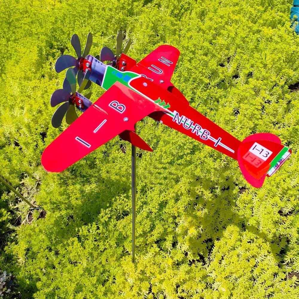 Compass Weather Vane & Garden Decoration – Airplane Wind Spinner, Aircraft Windmill