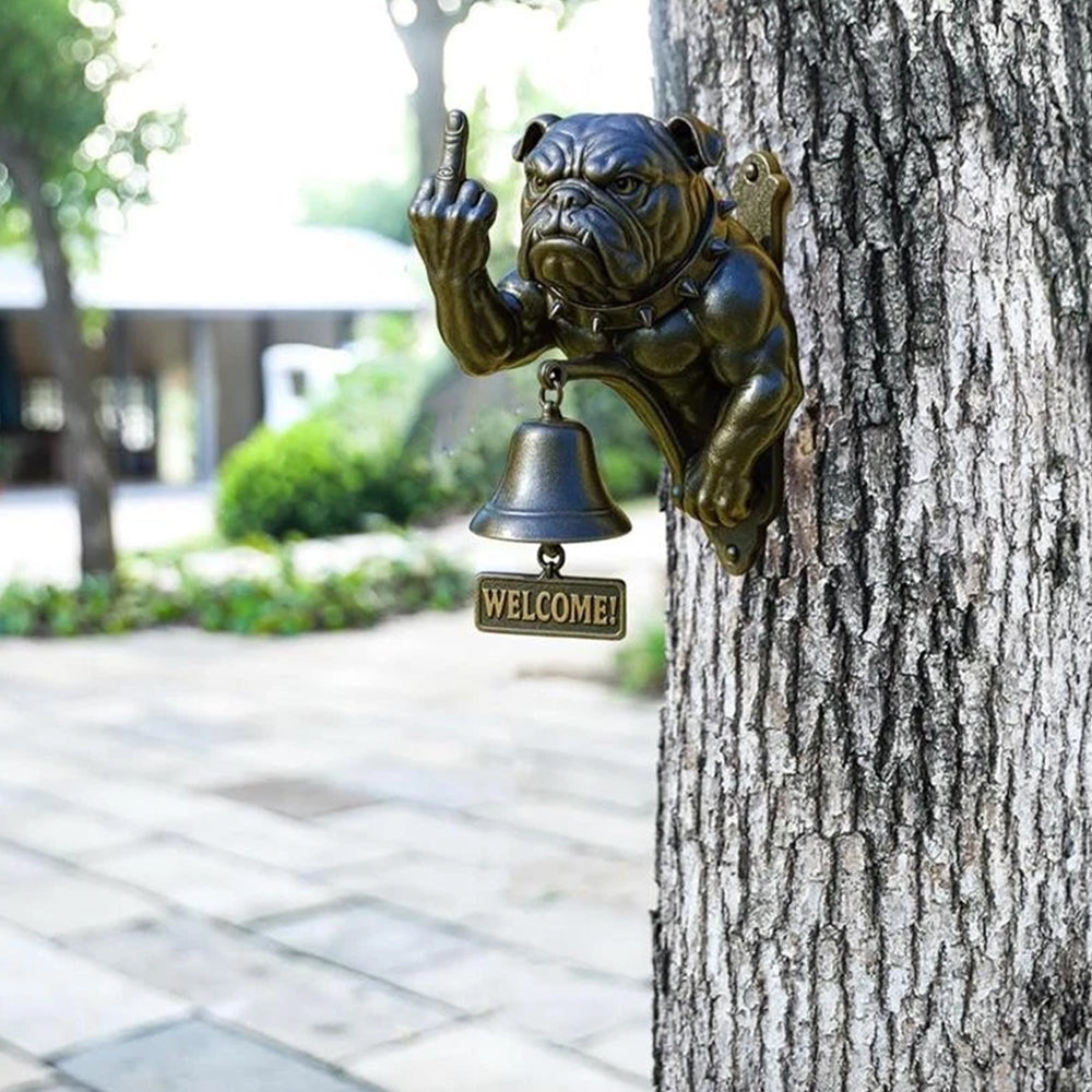 Funny Bulldog Doorbell Middle Finger Bulldog Design Rustic Cast Iron Doorbell Door Ring