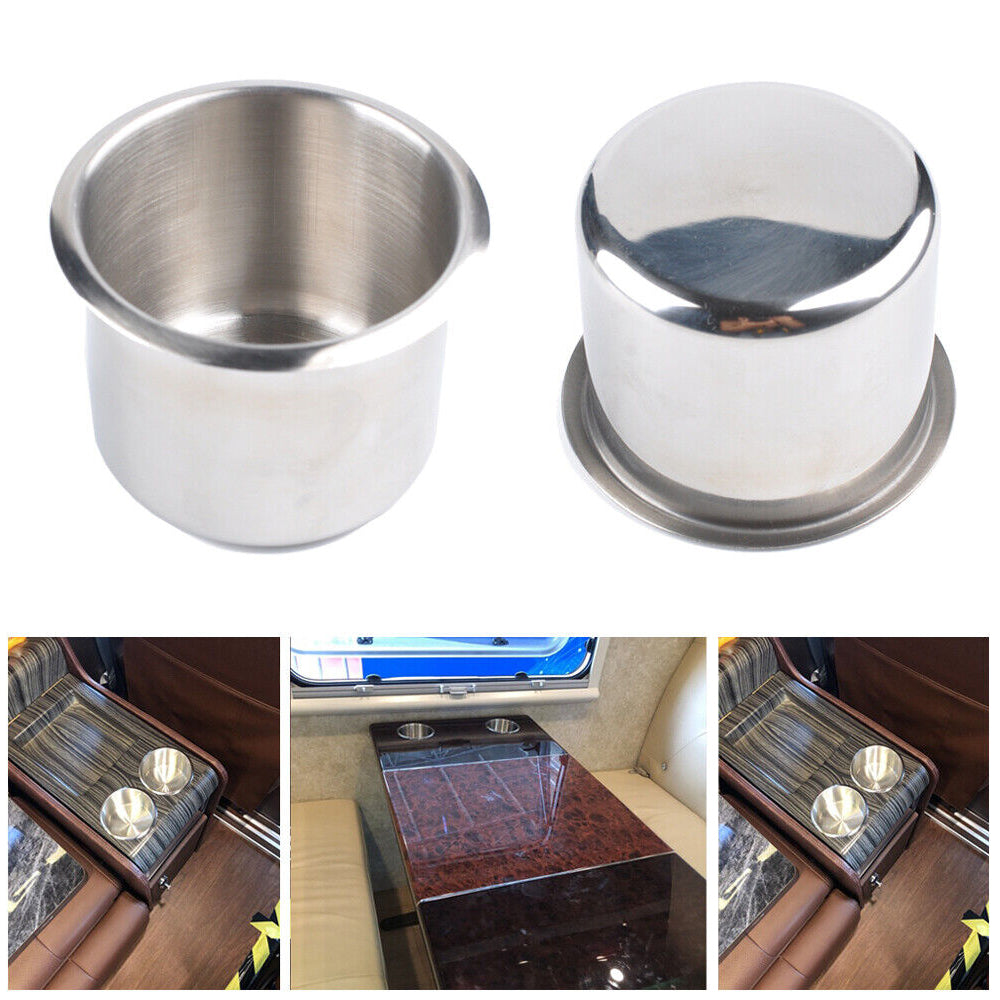 2PCS Stainless Steel Cup Drink Holder For Marine Car Truck Camper RV Boat Au