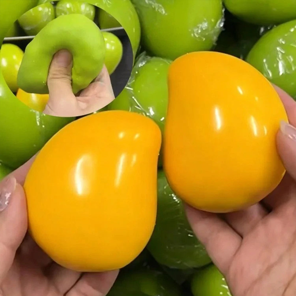2PCS Squishy Mango Fidget Toy – Color Changing Stress Ball, Handmade ASMR Sensory Gift