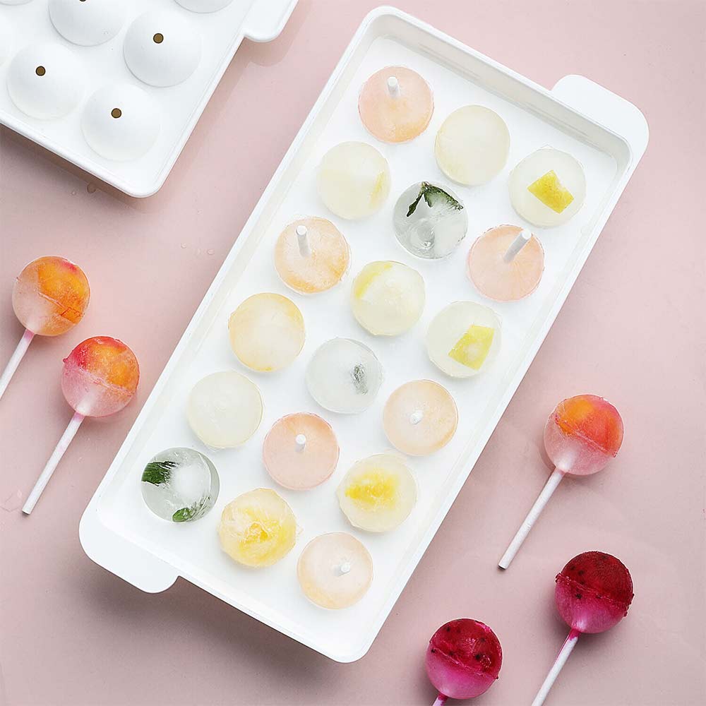 18Grids Ball Maker Big PP Mold Sphere Whiskey Round Mould DIY Large Ice CubeTray