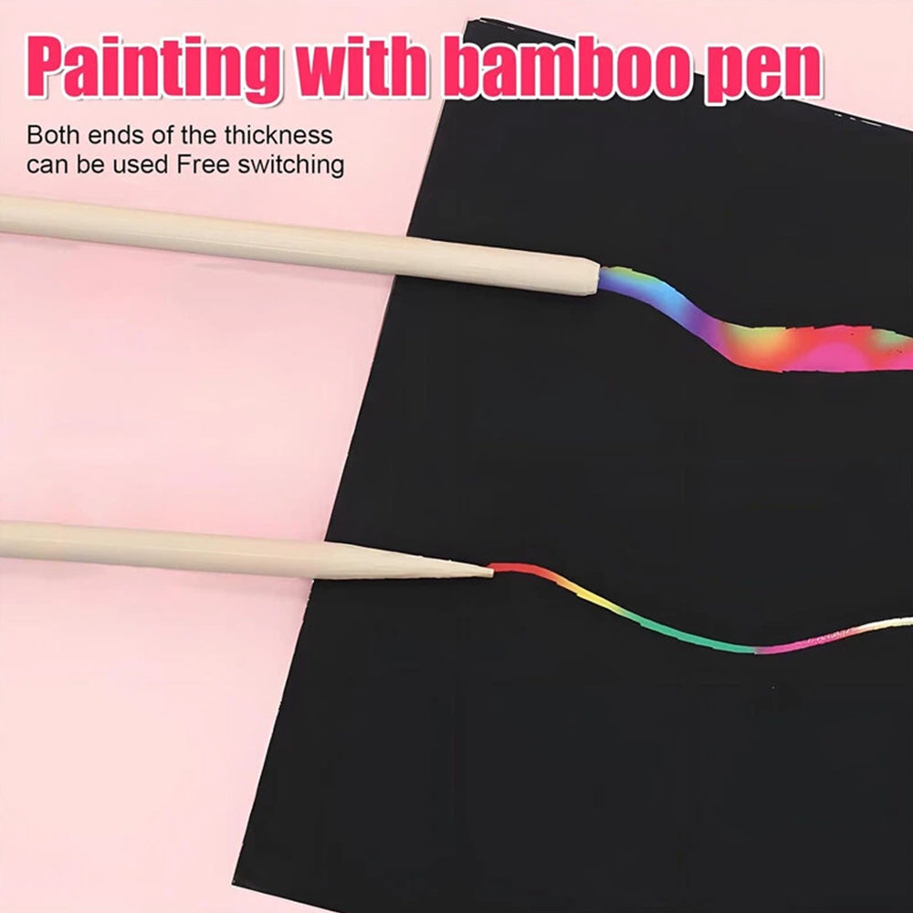 2X Scratch Art Book Magic Rainbow Painting Doodle Board
