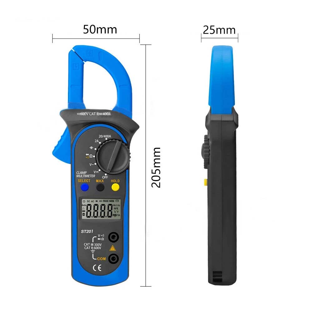 Protable Digital Multimeter Clamp Amp Meter OHM AC Current Voltage Tester Probe