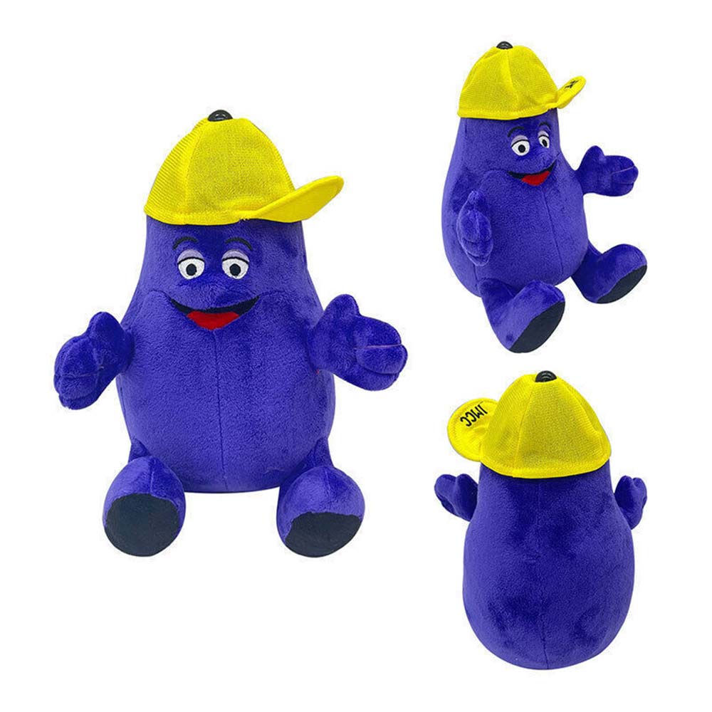 22cm Grimace Shake Yellow Hat Plush Doll High-quality Short Plush Ideal Gift For Kids