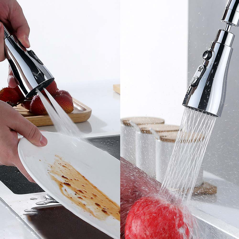 360° Kitchen Sink Faucet Sprayer Head Swivel Extender Nozzle Replacement 3Levels