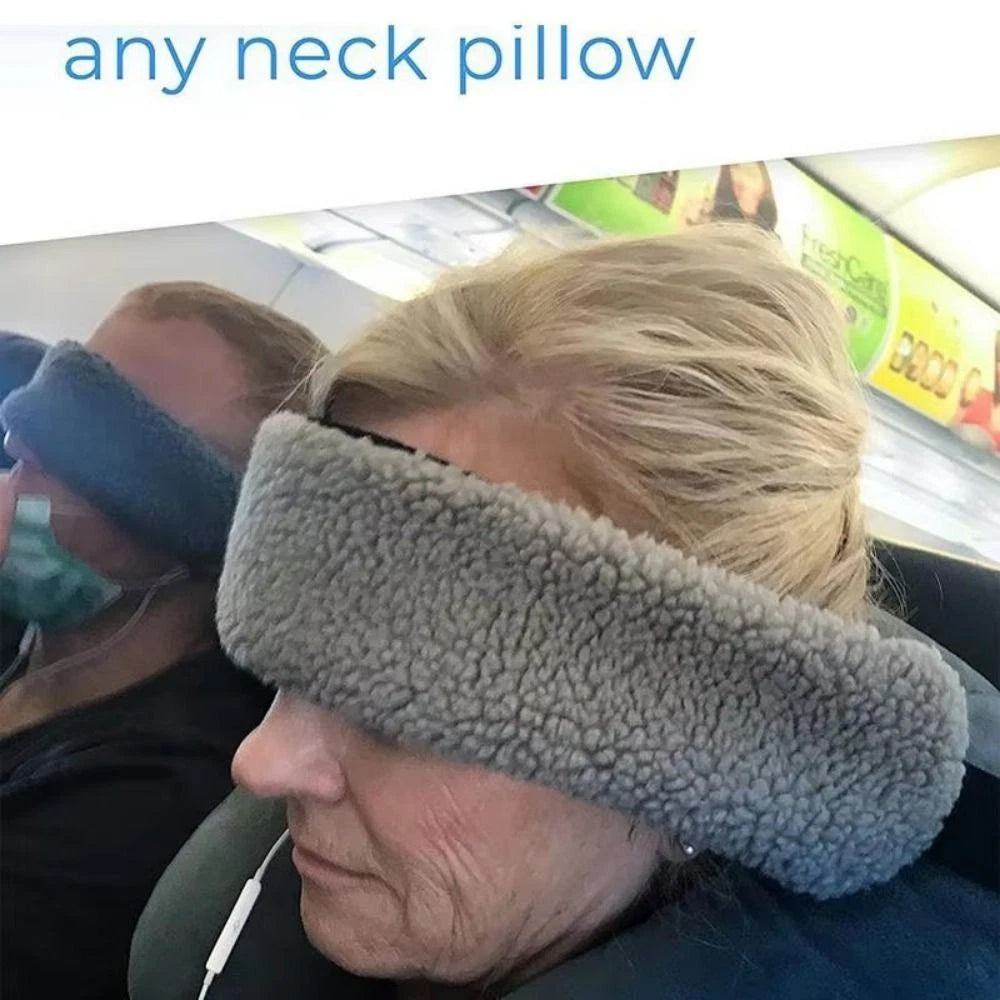 Neck Support Travel Pillow – Adjustable Head Strap for Airplane, Portable