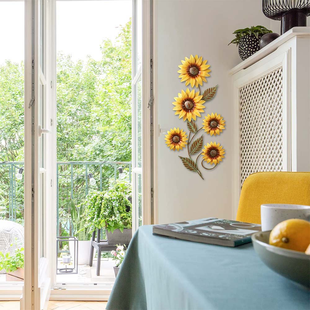 Metal Sunflower Wall Decor – Garden Floral Art for Indoor & Outdoor Use