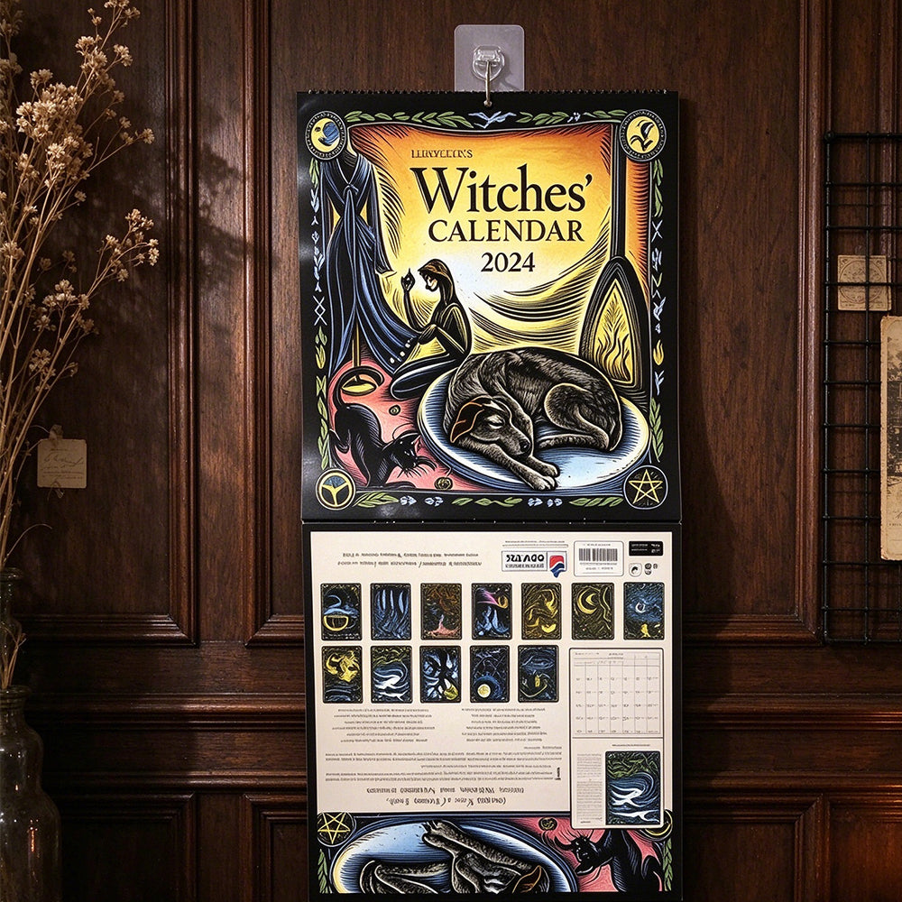 2027 Witches' Wall Calendar – Premium Copper Paper Hanging Calendar Decor
