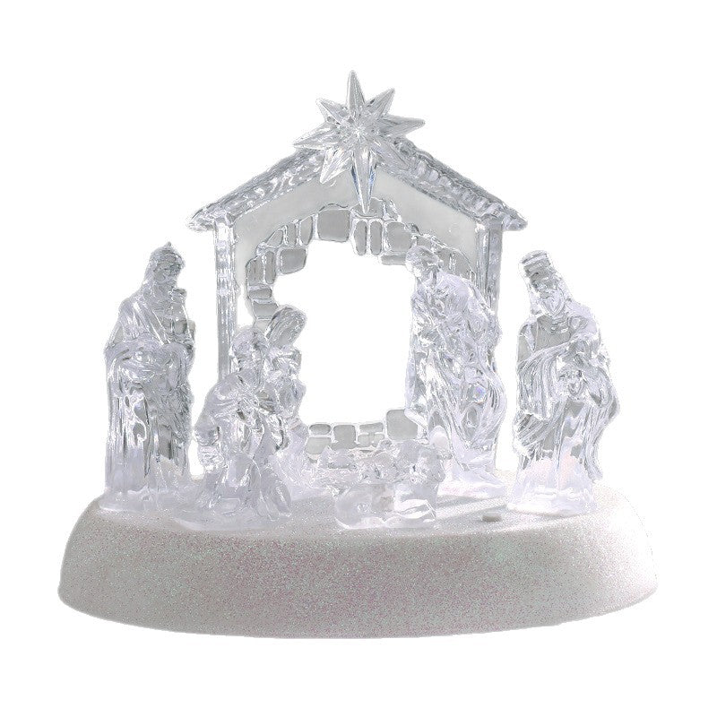 Christmas Nativity Scene – LED Light Up Music Centerpiece Figures Decor