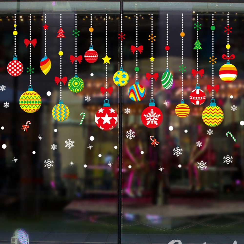 2PCS Christmas Santa Removable Window Stickers Festival Art Decal Wall Home Xmas