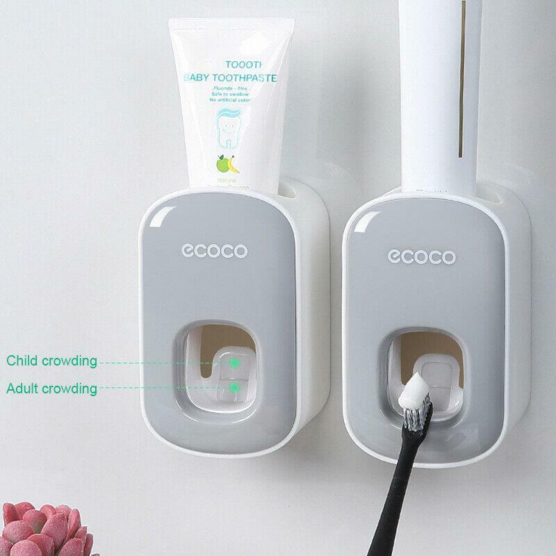 Ecoco Wall mount auto ands Free Toothpaste Dispenser Automatic Toothpaste Squeez