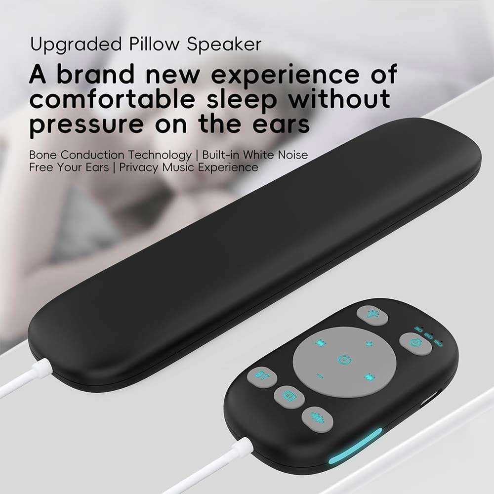 Under-Pillow Bone Conduction Speaker – 3 Modes, Timer, Remote, White Noise