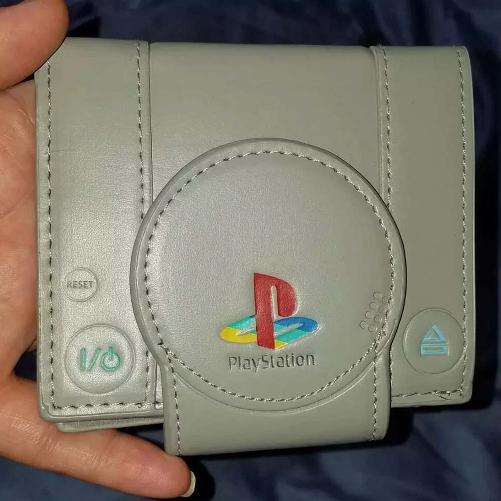 Console Shaped Wallet – Double Fold PU Leather Wallet with Card Holders, Gift for Gamers & Students