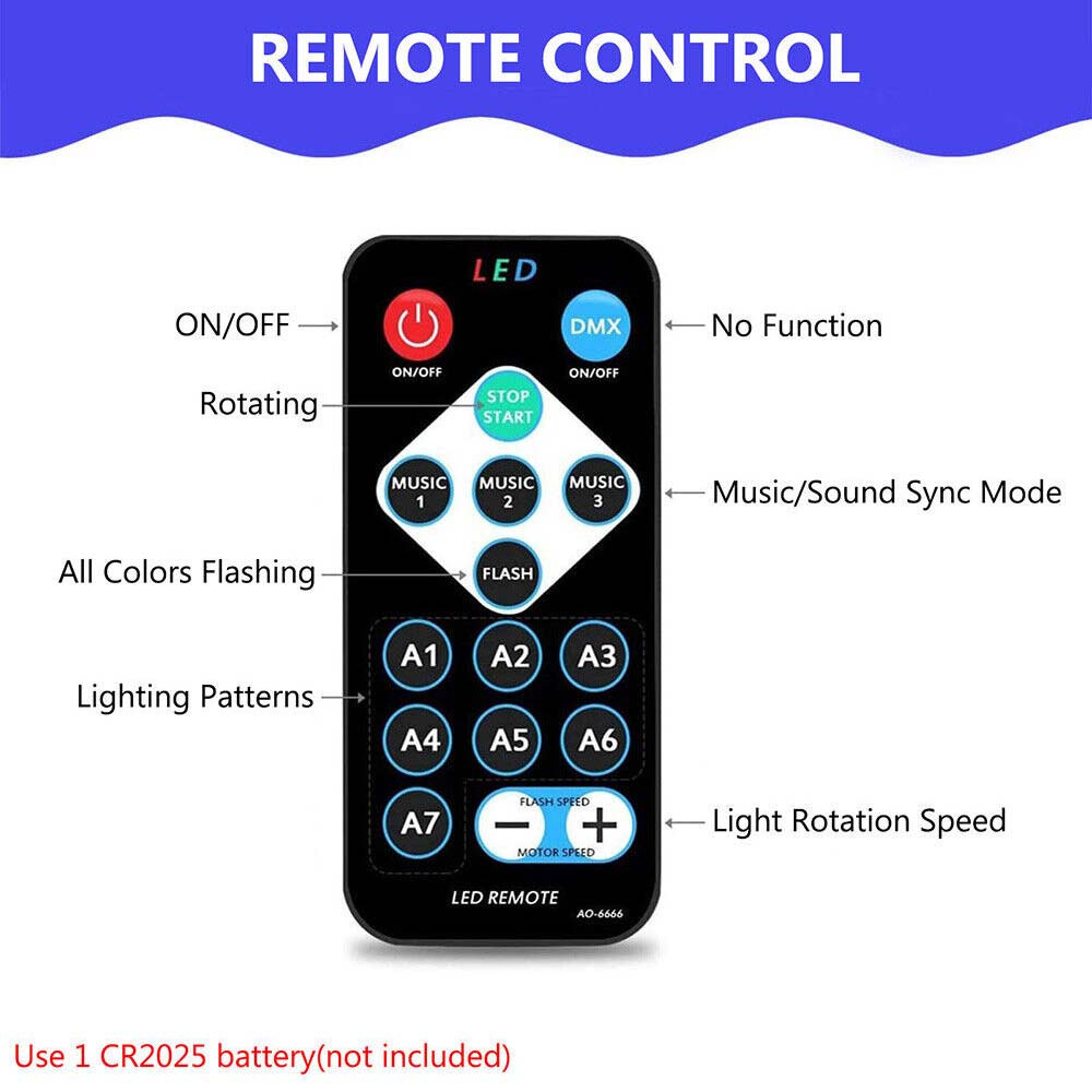 USB LED Party Disco Lights Remote Sound RGB Colourful Rotating Magic Ball Light