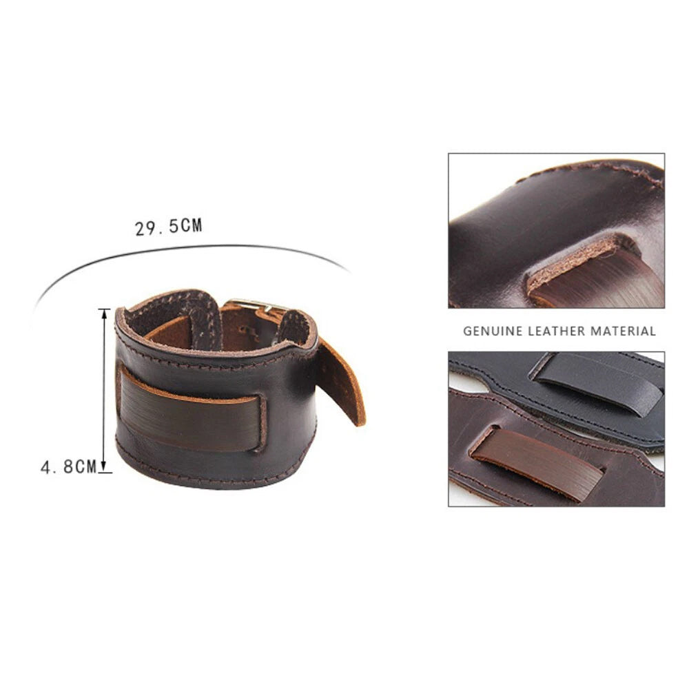 Retro Men'Wide PU Leather Watchband Biker Cuff Wristband Bracelet Gift