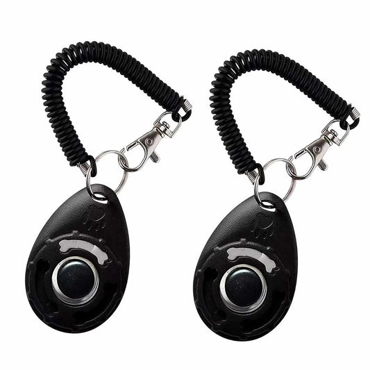 2-Pack Dog Puppy School Clicker – Professional Training Aid, Black Pet Trainer