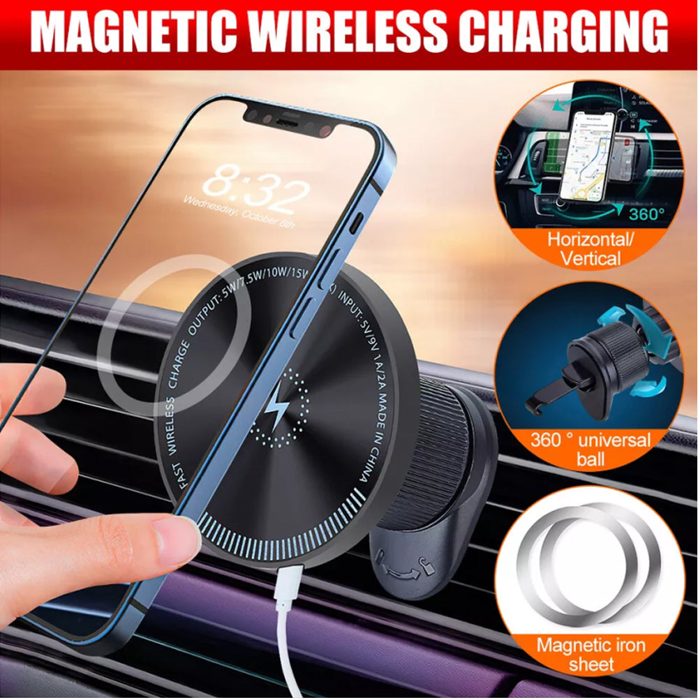 Magnetic Wireless Car Charger Mount Holder Car Mount Phone Holder for iPhone 15