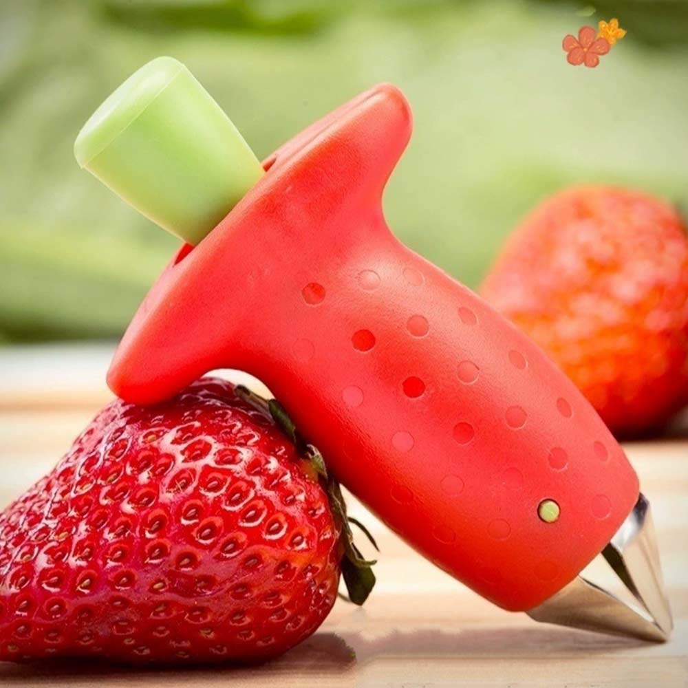 Strawberry Slicer & Corer Tool - Huller Fruit Leaf Stem Remover
