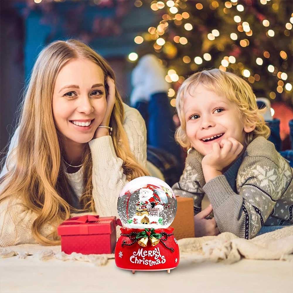 LED Santa Snow Globe – Musical Christmas Snow Globe with Colour Changing Light