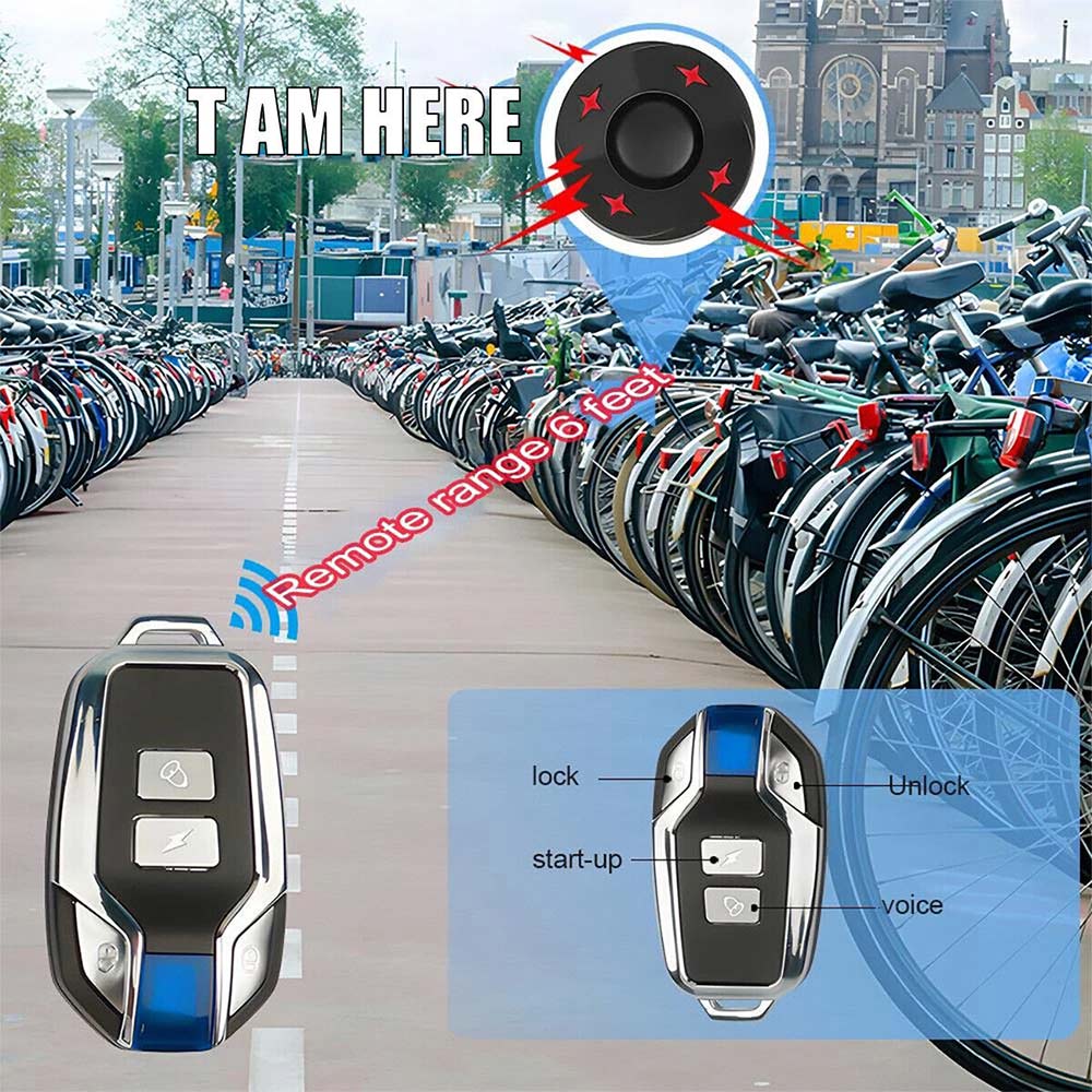 USB Rechargeable Wireless Anti-Theft Motorcycle Bike Security Alarm Remote