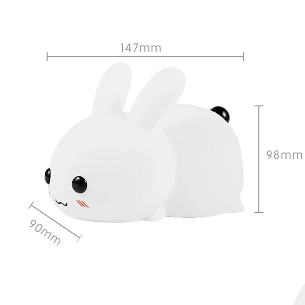 Soft Silicone Bunny Lamp – Rechargeable LED Night Light with RGB Remote