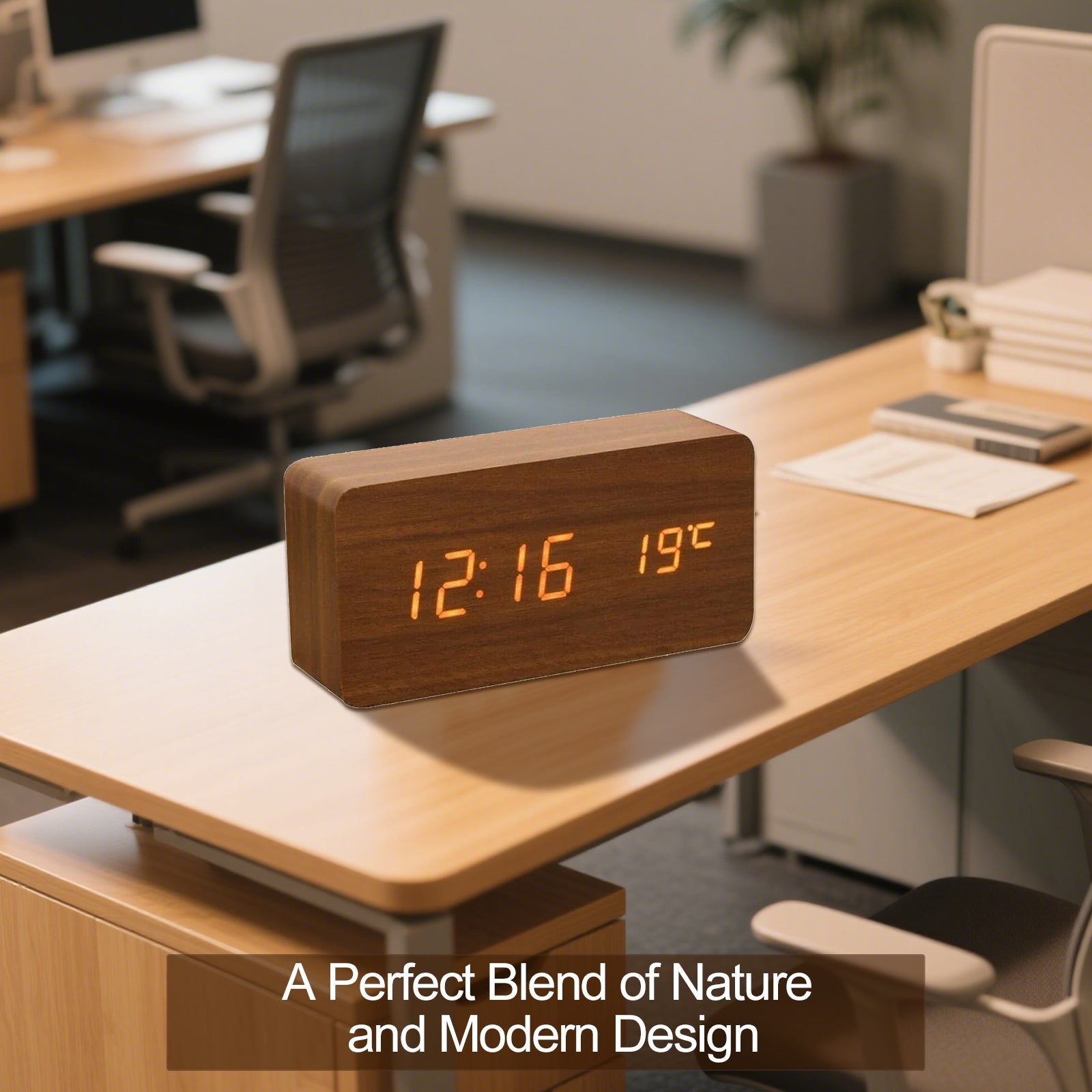 Sound Control Digital Alarm Clock & Thermometer