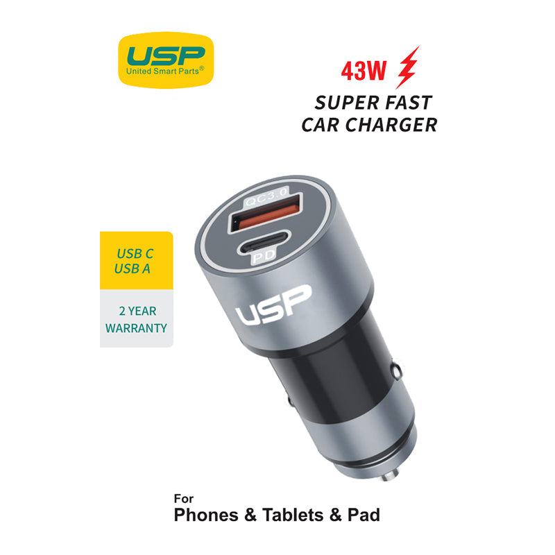 43W 12V Car Cigarette Lighter Socket Dual Ports Fast Charger Power Adapter