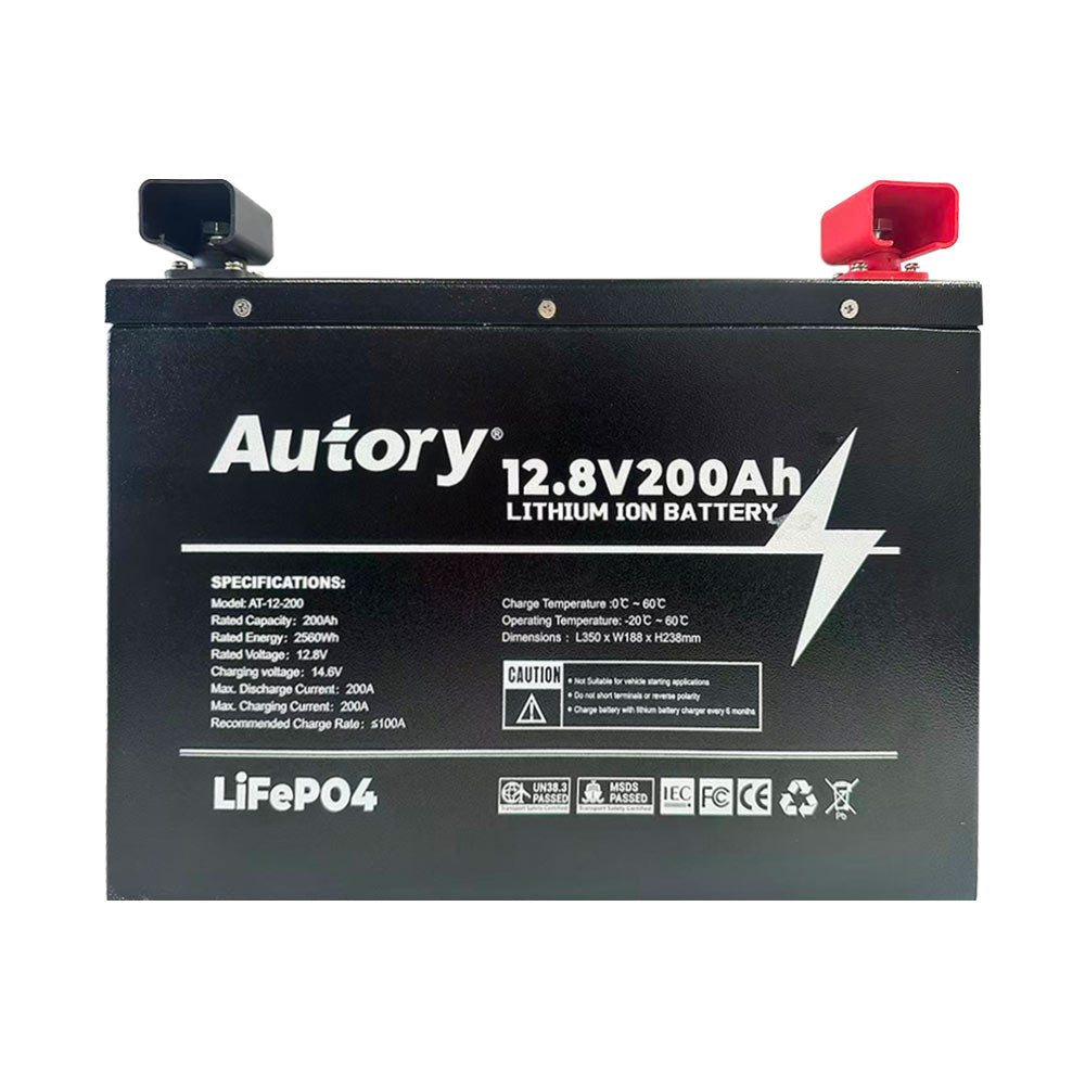Autory 12.8V 200Ah LiFePO4 Deep Cycle Battery | 3000+ Cycles | Rechargeable Replace SLA AGM RV Camping