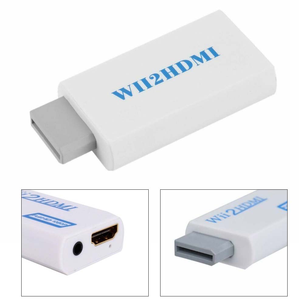 1080p Wii to HDMI Converter Mini 3.5mm Adapter Wii2HDMI Audio HD Video Output
