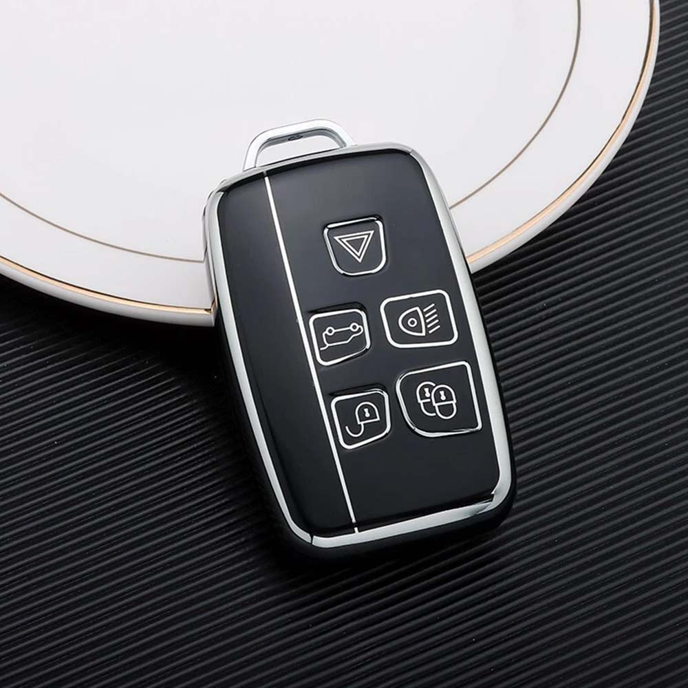 TPU Remote Key Cover Fob Case with Rope Keyring for Land Rover & Jaguar Models