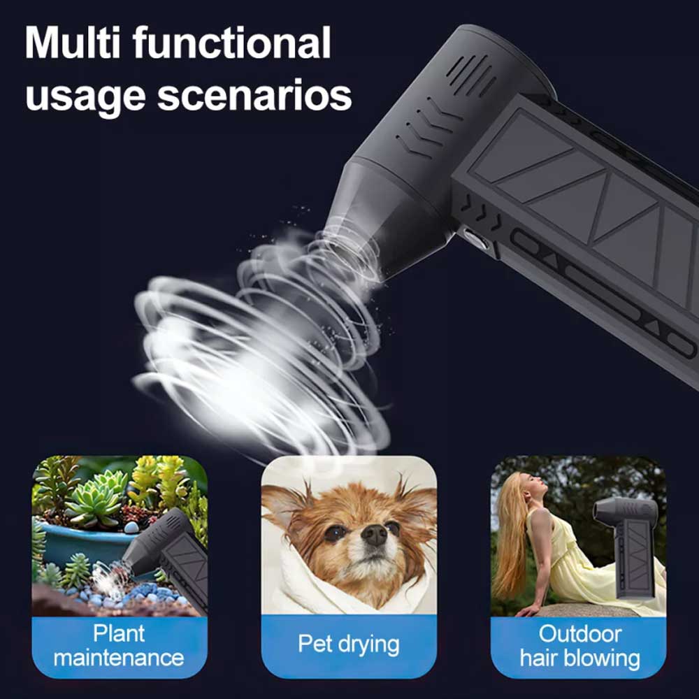 130,000 RPM Cordless Air Duster – Handheld Turbo Blower, 200W High-Speed Dust Cleaning Gun with Type-C Charging