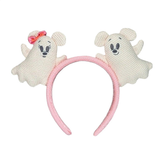 2025 HongKong Disney Parks Halloween Ghost Mickey And Minnie Mouse Ear Headband