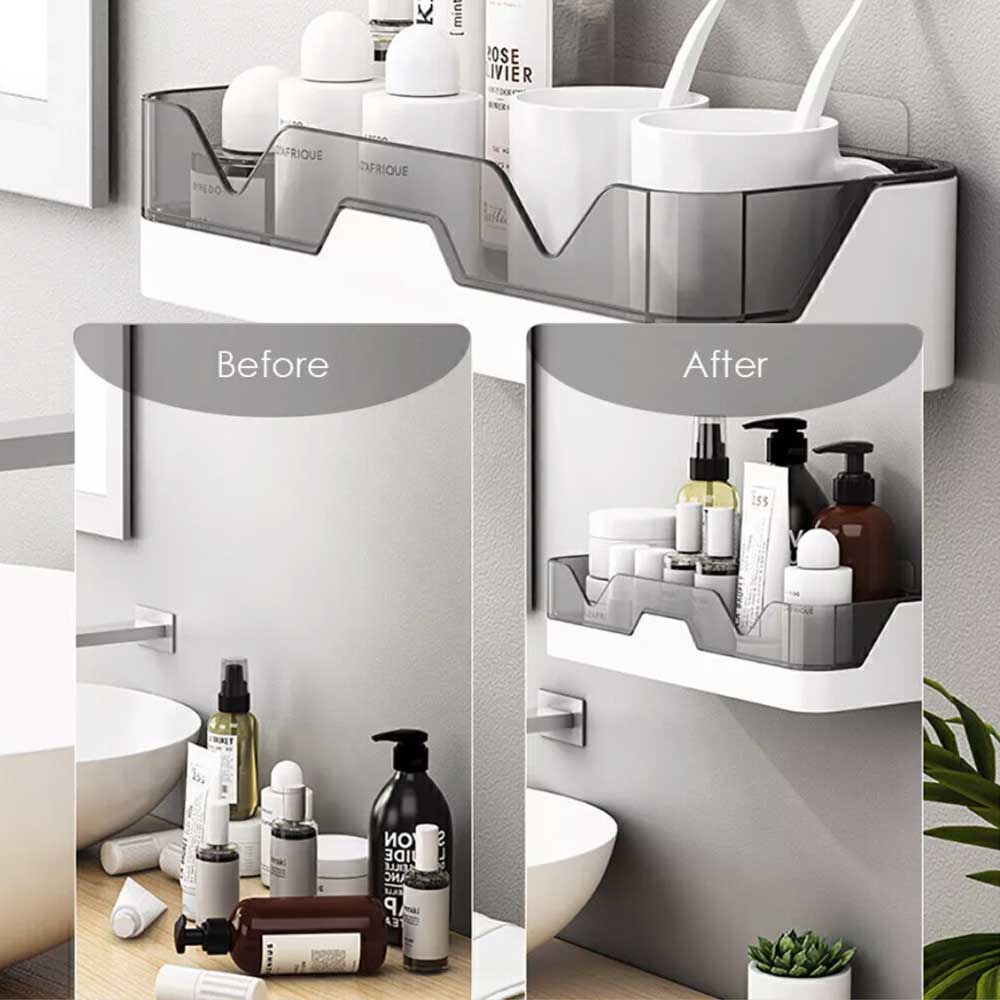 Self Adhesive Bathroom Shower Caddy Shelf Rack Storage Organiser & Wall Sticker