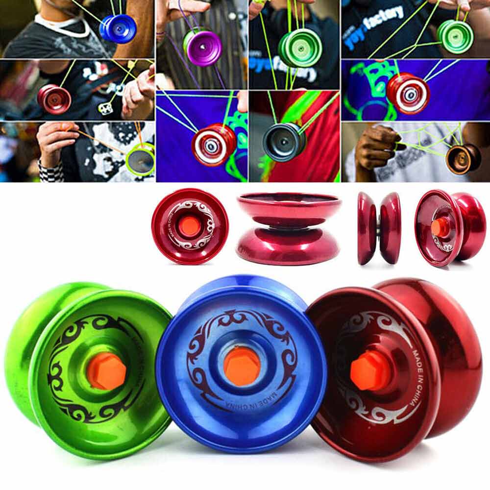 4PCS Aluminum Professional Yo-Yo Bundle Bearing Ball Kids Toy Magic YoYo