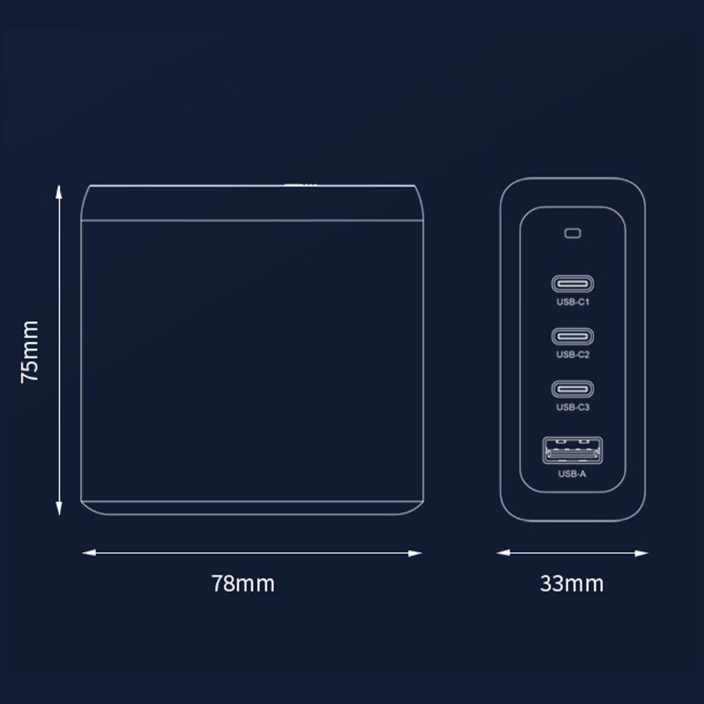 4-Ports Super Fast Charger Adapter 100W USB GaN Charger AU Plug