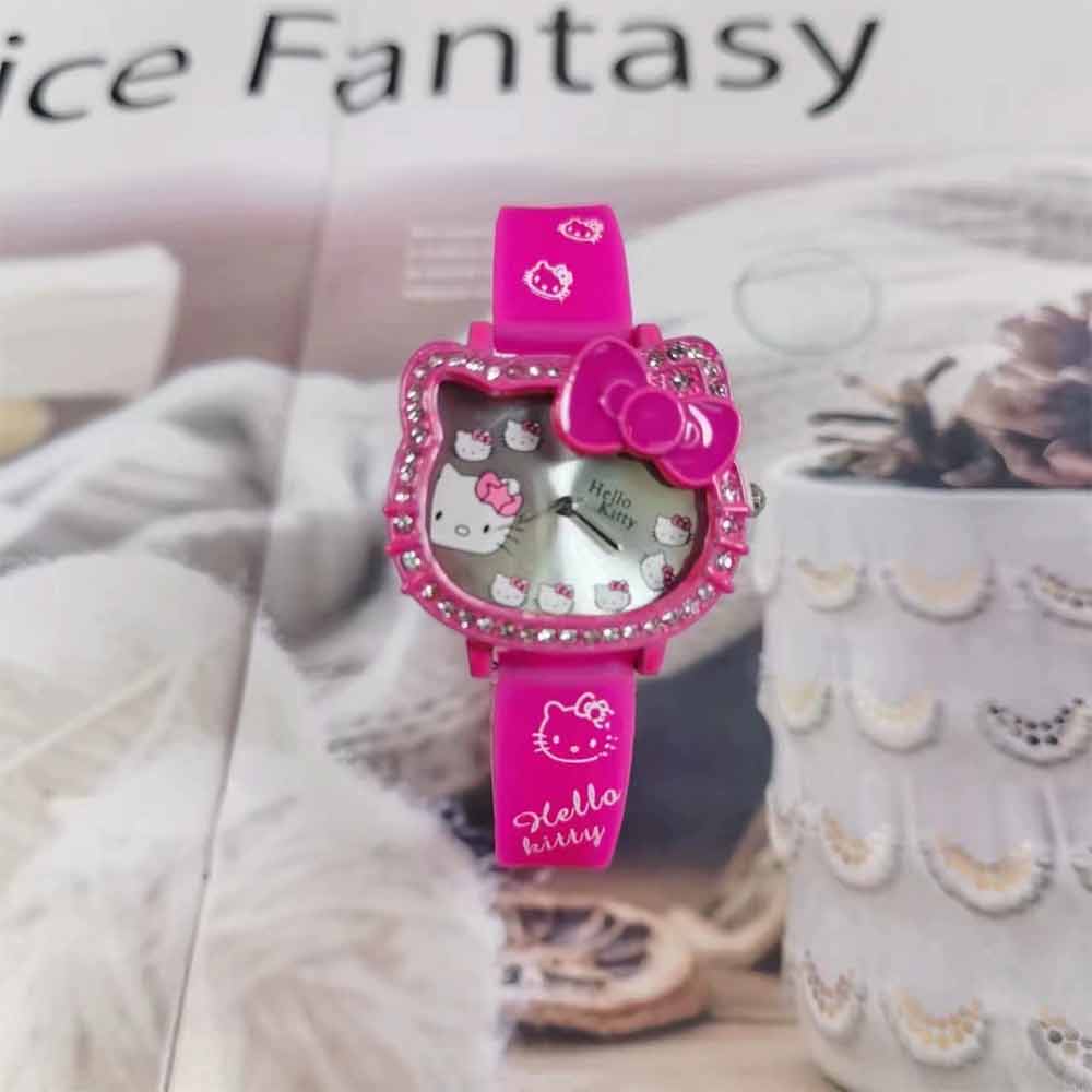 Girls Cartoon Quartz Watch – Cute Pink Wristwatch with Adjustable Strap, Gift Ready