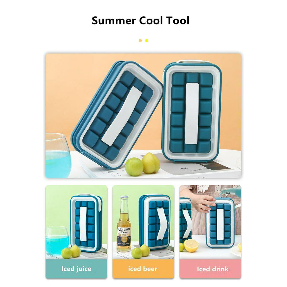2 In 1 Portable Silicone Ice Ball Maker Foldable Ice Cube Tray Bar Kitchen Tool