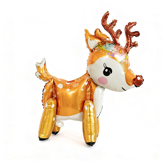3D Reindeer Rudolph 58cm Foil Balloon – Double-Sided Christmas Party Decoration for Home