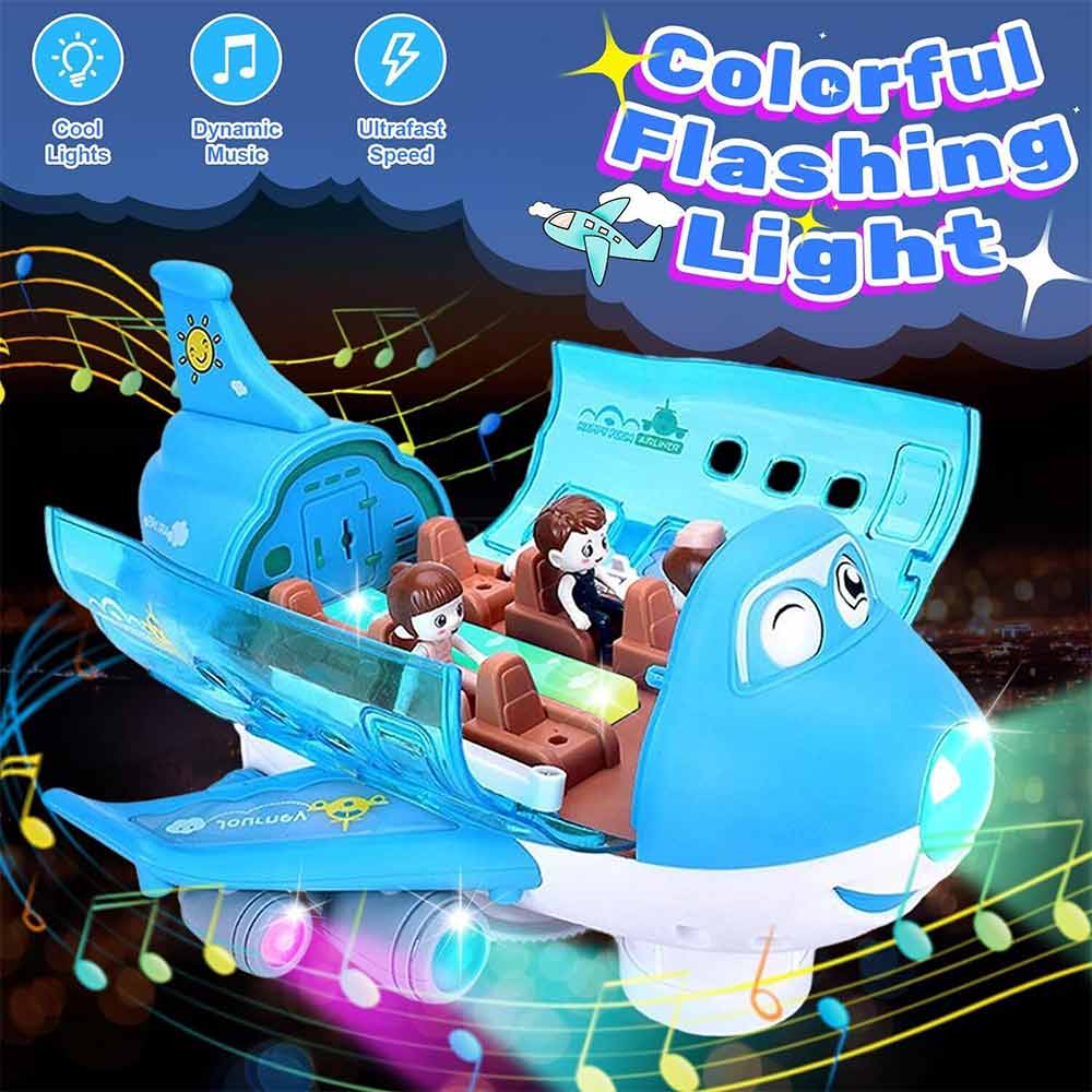 Airplane Toys with Music Light 360° Rotating Electric Toy Plane For Kid Children Gift
