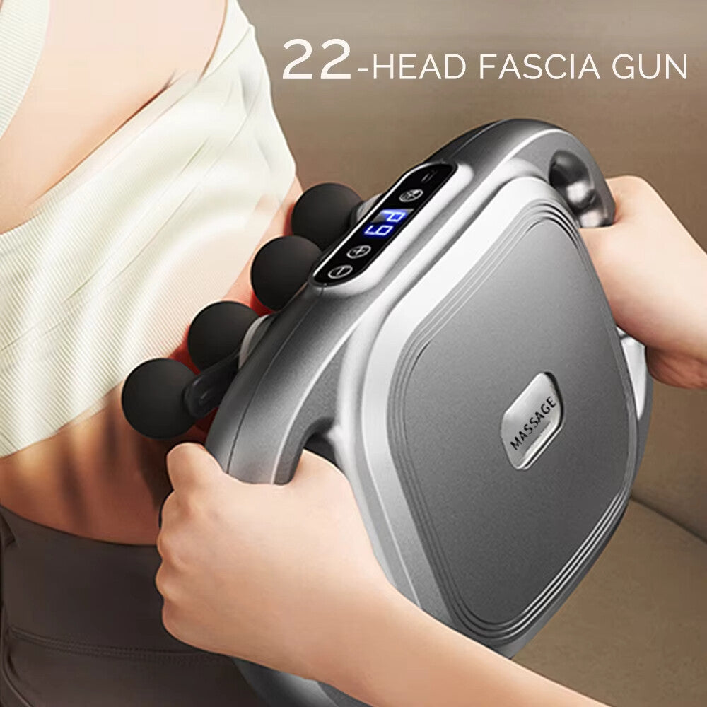 22-Head Fascia Gun High-Frequency Vibration Body Massage Gun Muscle Massager AU