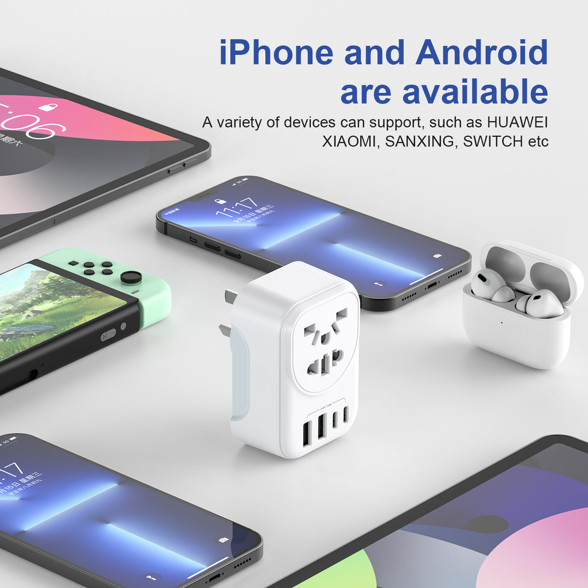 Australia Inbound Travel Adapter | US UK JP  EU to AU Plug with USB-C & USB-A