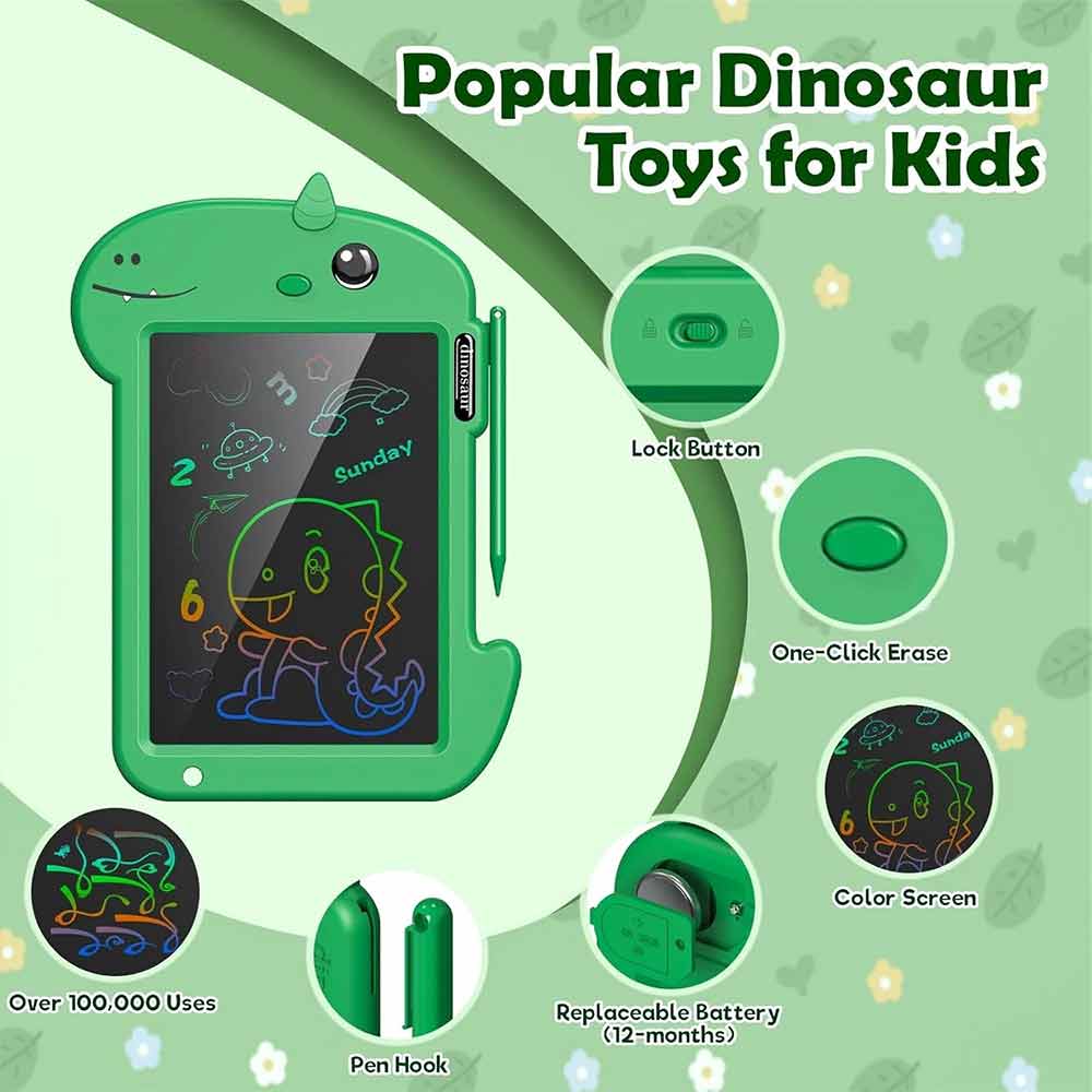 Dinosaur LCD Writing Tablet – 8.8" Drawing Board, Portable for Travel & Learning