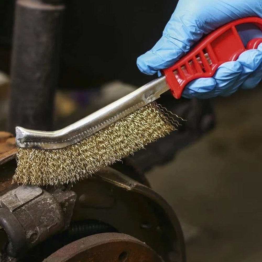 Heavy-Duty Brass-Coated Steel Wire Hand Brush – Efficient Rust, Paint & Metal Removal Tool