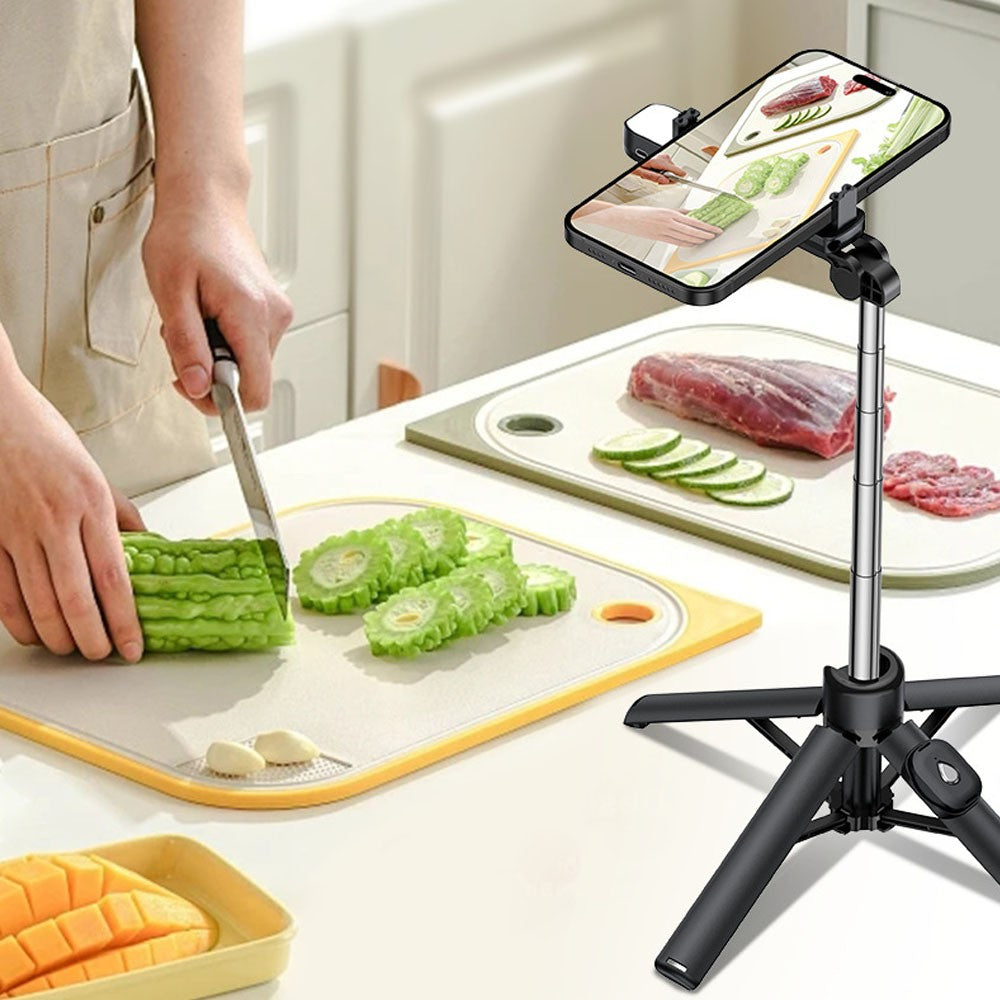 Universal Extendable Bluetooth Wireless Selfie Stick with Fill Light Tripod