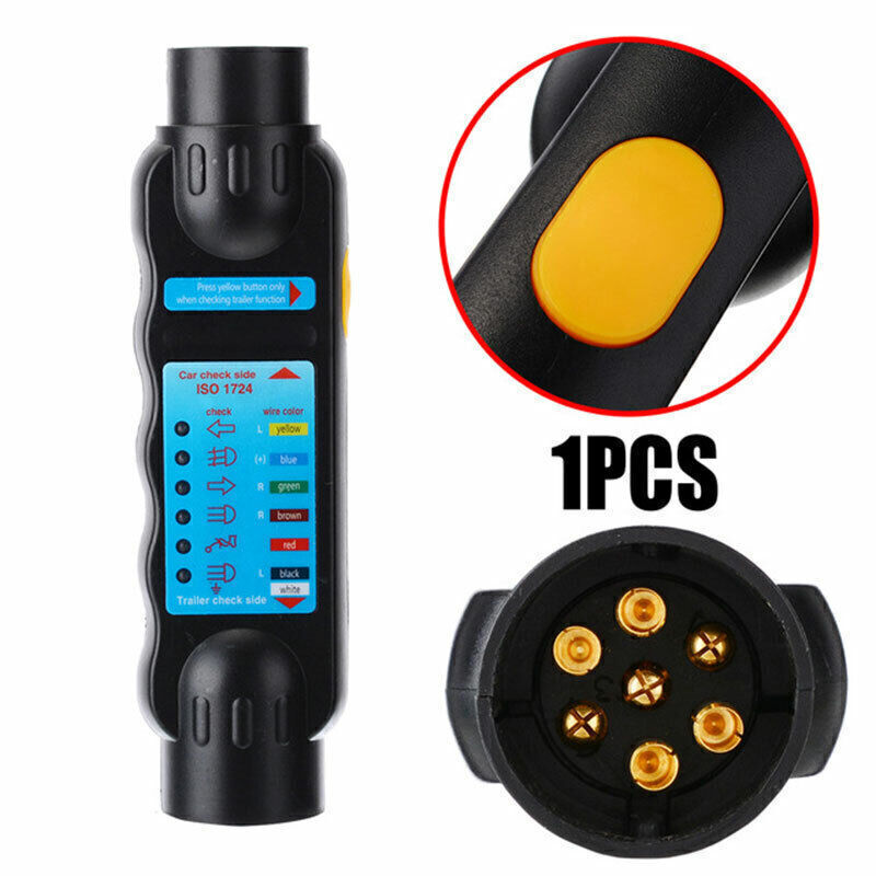 7 Pin Towing Trailer Tow Bar Caravan Light Wiring Circuit Tester Plug Socket