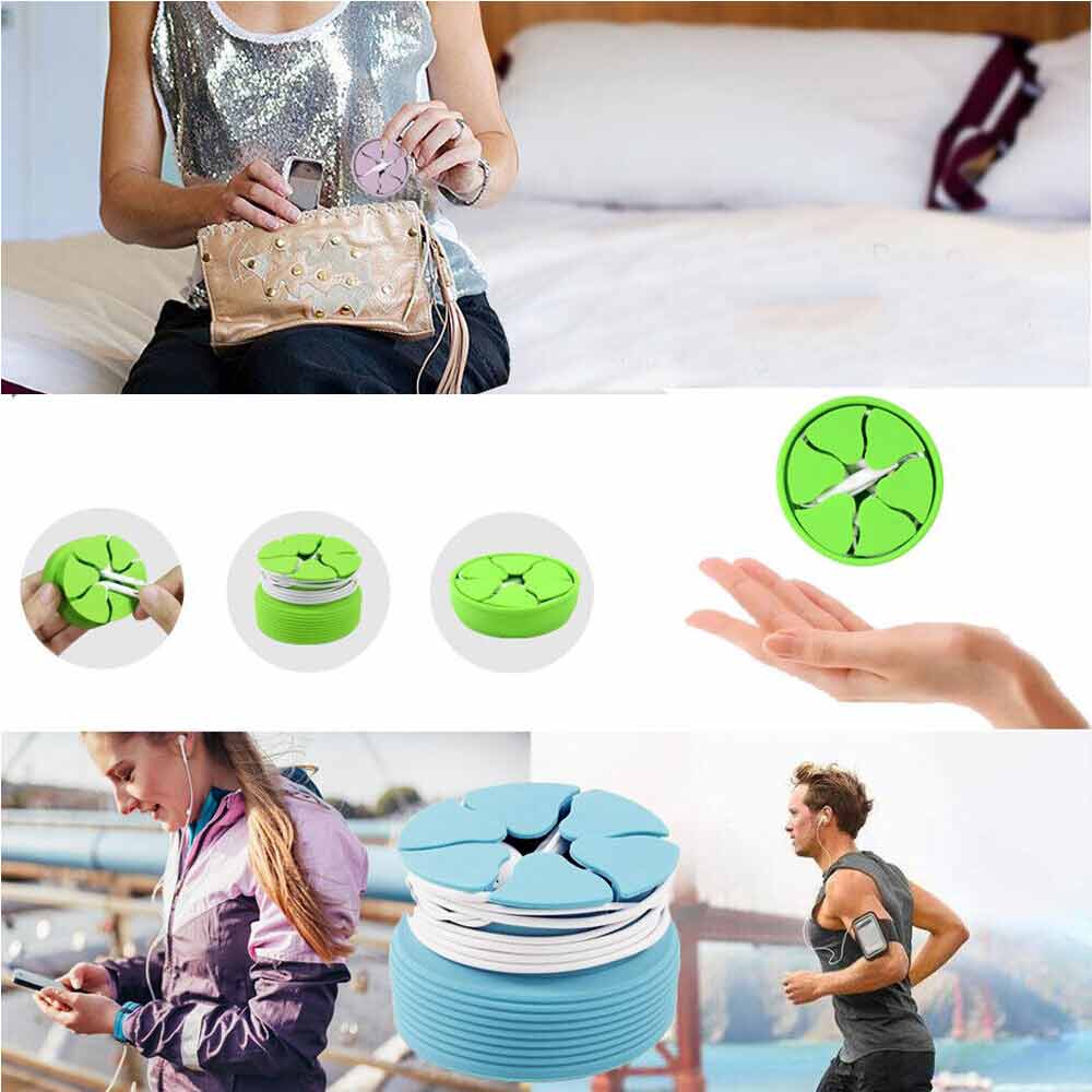 Silicone Stretch 5PO Case Mini Earphone Holder Earbud Storage Winder Carrying