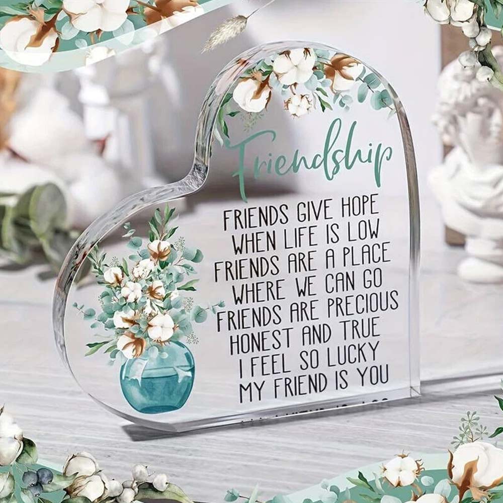 Friendship Gift Acrylic Plaque – For Best Friend, Birthday Thank You Gift for Her