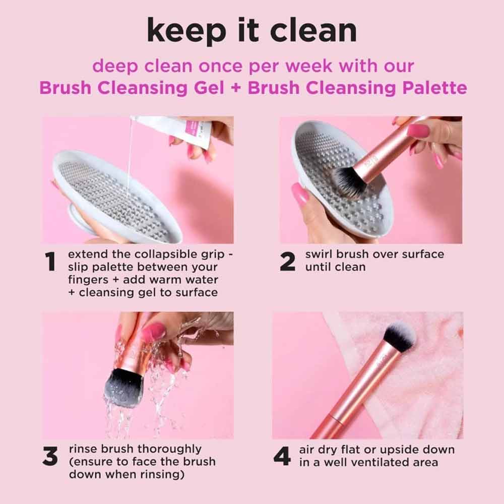 REAL RT4266 TECHNIQUES Naturale 9 Piece Set Makeup Brush Kit Foundation Powders