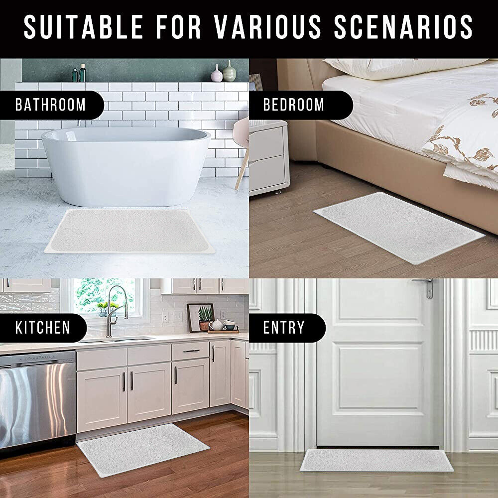 2X Non Slip Bathroom Bath Mat Anti Slip Loofah Shower Rug  Carpet Water Drains